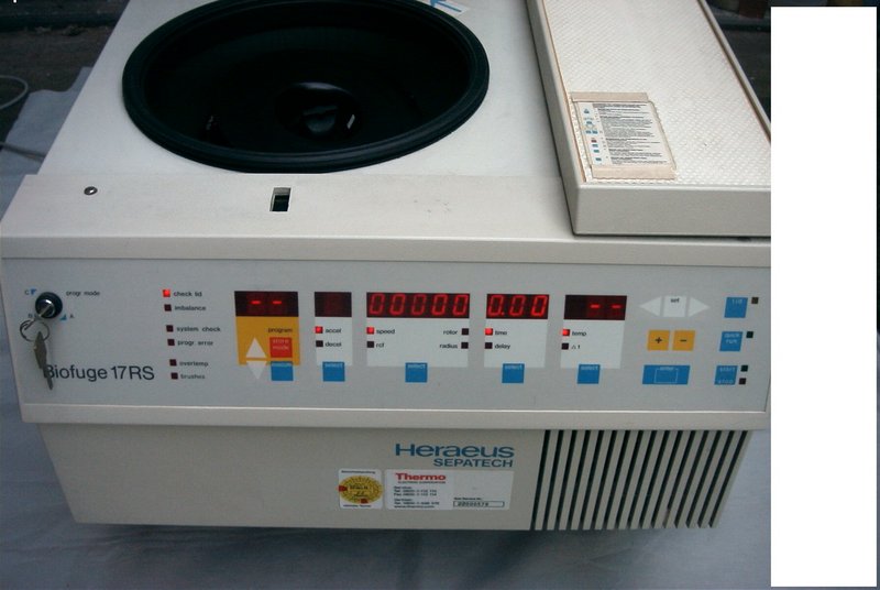 Refrigerating Centrifuge Heraeus RS17 Biofuge